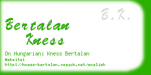 bertalan kness business card